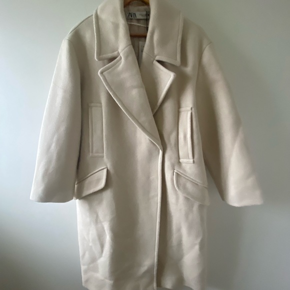 NWT Zara cream wool coat. - Picture 2 of 7